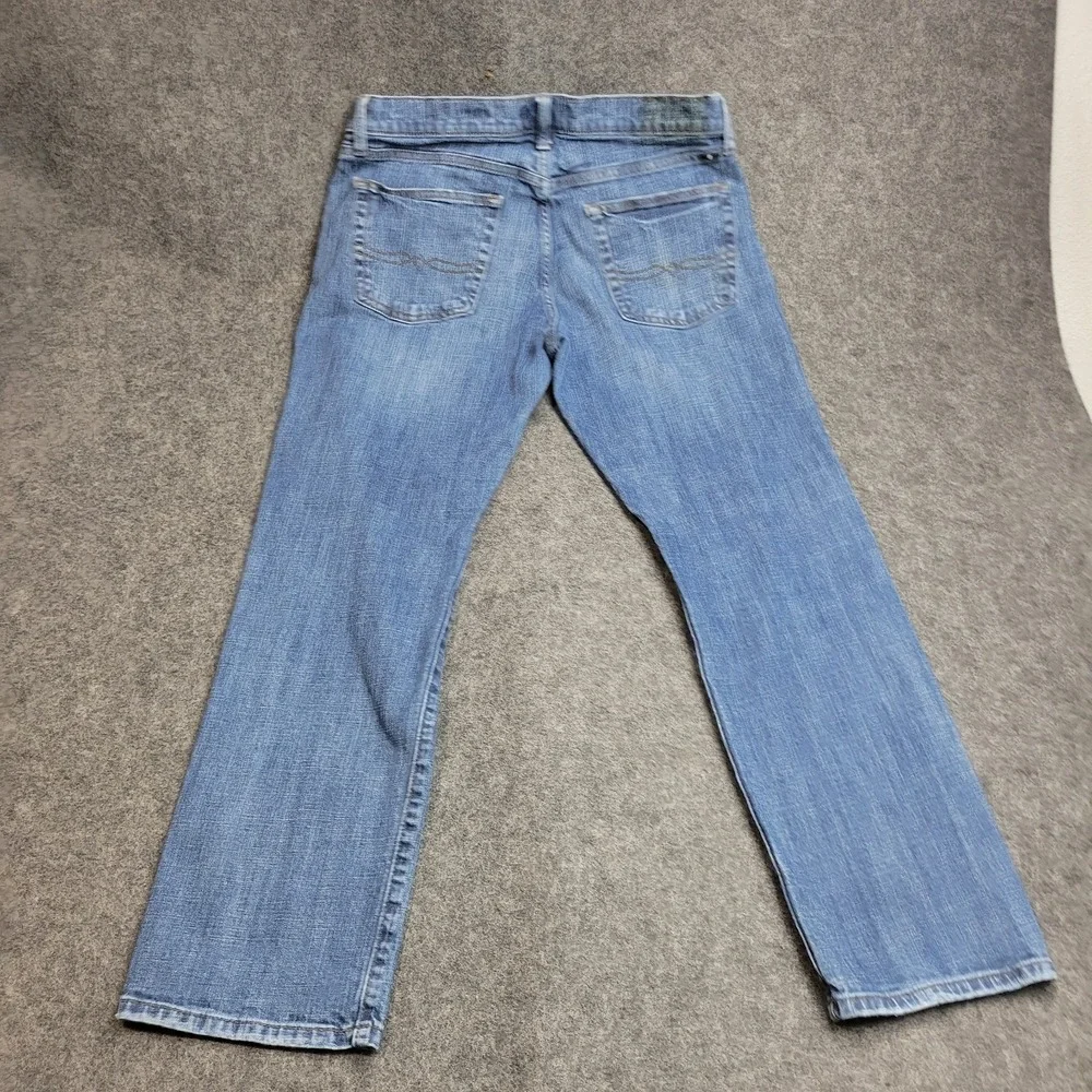 Lucky Brand Jeans Mens 34X30 Blue Denim Whiskered 221 Straight Leg Everyday